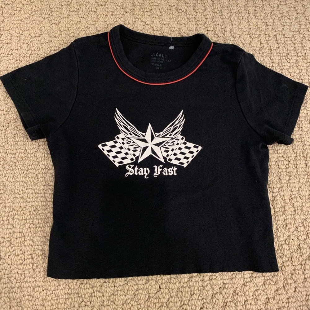 BRANDY MELVILLE "STAY FAST" BABY TEE